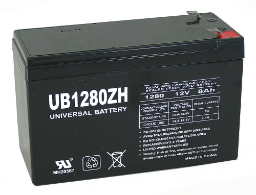 Staab Battery Co UB1280 Universal (12V 8 AH F-1 Tab 0.187) SLA/AGM