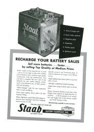 Staab Battery advertising add slick from the 1950's